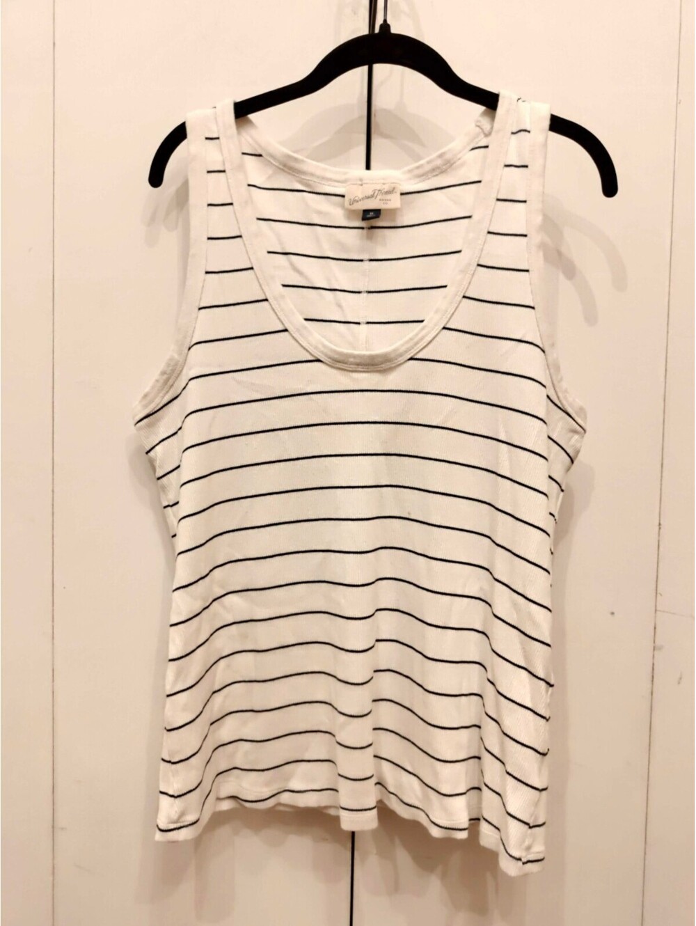 Universal Thread | White & Black Striped Tank Top | Size 1X